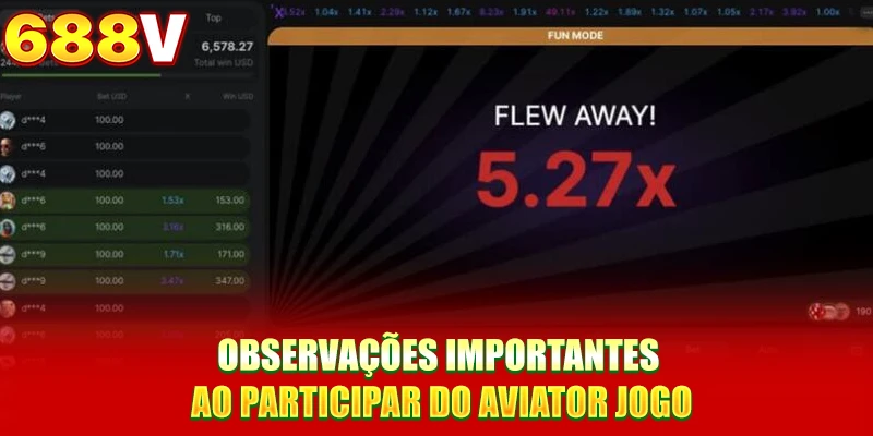 Observações importantes ao participar do Aviator Jogo